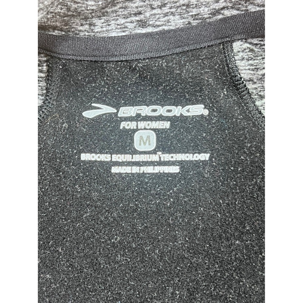 Brooks Womens Equilibrium Quarter Zip Fleece Running Top Black Grey Size‎ M - Picture 6 of 14